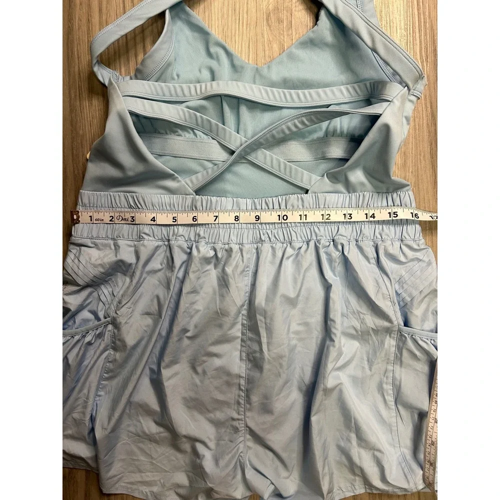 Free People‎ Movement Sky Blue Crisscross Back Tennis Dress Shorts XL